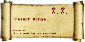 Kreisch Kinga névjegykártya